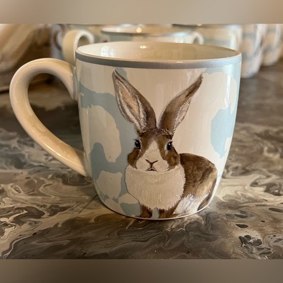 Williams Sonoma Damask Easter Bunny Mug, Set of Four, Discontinued, NWOT - Picture 9 of 12